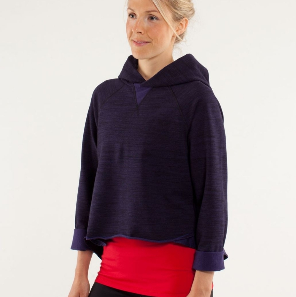 Lululemon Pull Me Over Hoodie Purple Size 4 French Terry Hooded Sweater